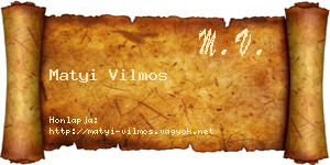 Matyi Vilmos névjegykártya