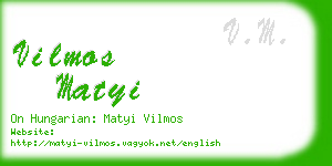 vilmos matyi business card